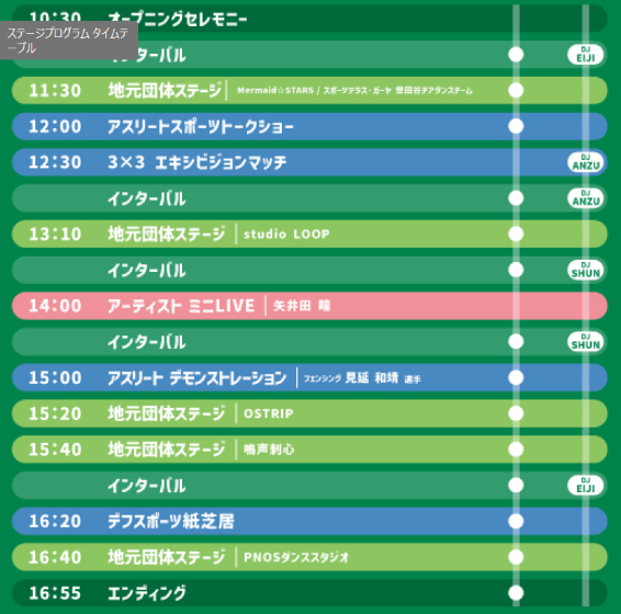 当日のスケジュール