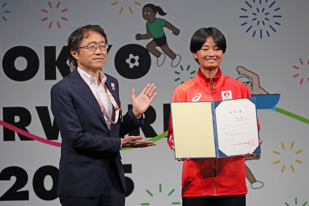 東京ジュニアスポーツアンバサダーに任命されたデフ陸上 町田 瑠音選手
