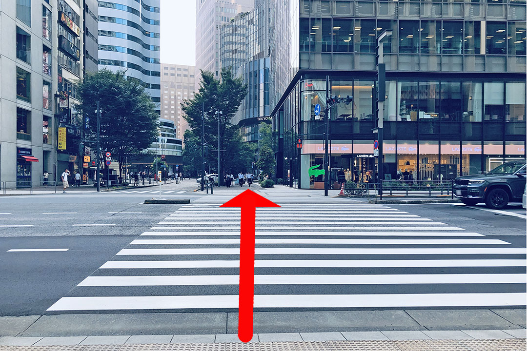 横断歩道の手前から先を写した写真