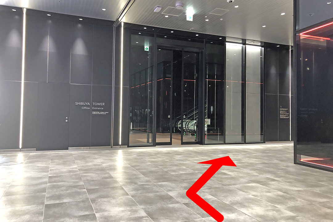 通路の突き当たり付近