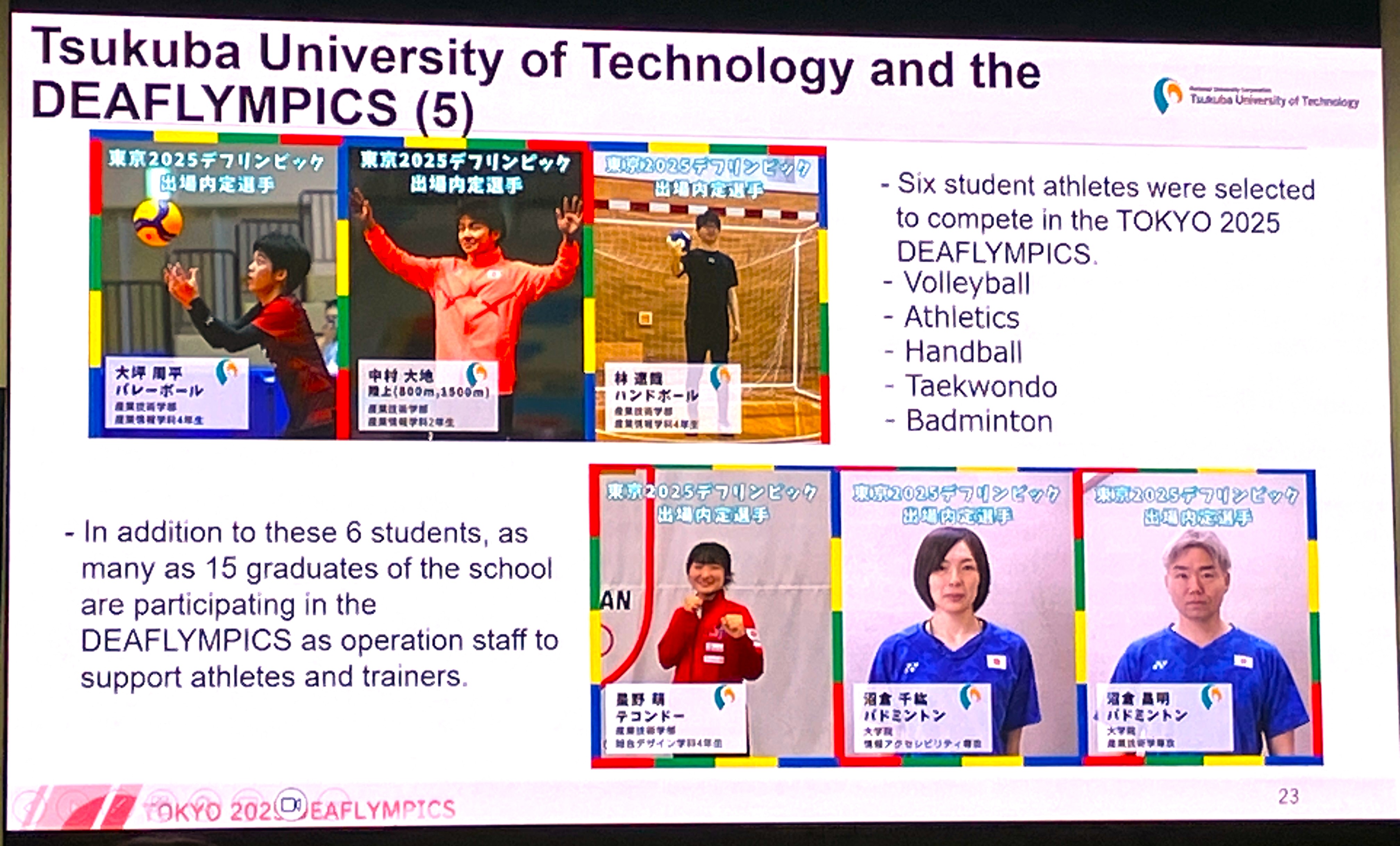 競技者として参加する学生6名